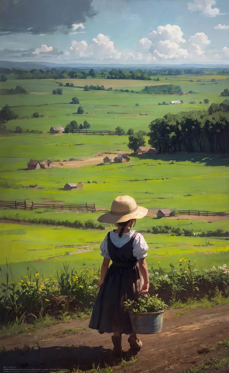 40541-2371129577-little girl working hard at a farm, (painterly, cinematic, atmospheric perspective).png